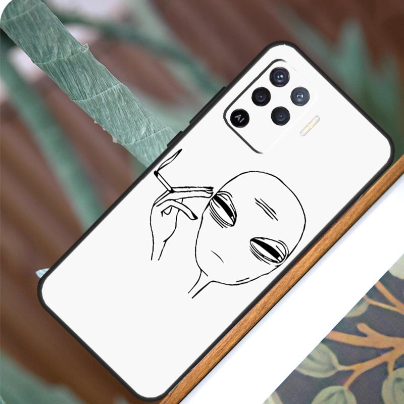 Funny Alien For OPPO A53S A57S A54S A38 A78 A58 A79 A15 A17 A77 A16 A76 A96 A52 A72 A5 A9 A94 A74 Case