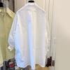 Long Sleeve Womens Shirt Loose Fit Blouse Cotton Solid Color Pointed Lapel Collar Spring Autumn Top for Work Travel Parties
