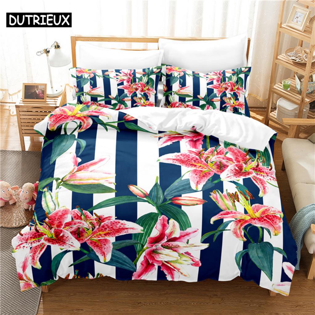 Beautiful Flowers Bedding Set Duvet Cover Set 3D Bedding Digital Printing Bed Linen Queen Size Bedding Set Fashion Design