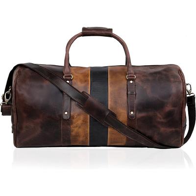 Τσάντα Duffel από Γνήσιο Δέρμα για Διανυκτέρευση/Σαββατοκύριακο, Δερμάτινη Τσάντα, Αθλητική Τσάντα Γυμναστηρίου, Τσάντα Αποσκευών Duffel για Άνδρες και Γυναίκες, Τσάντες Duffel Καμπίνας Ταξιδίου 24 ιντσών