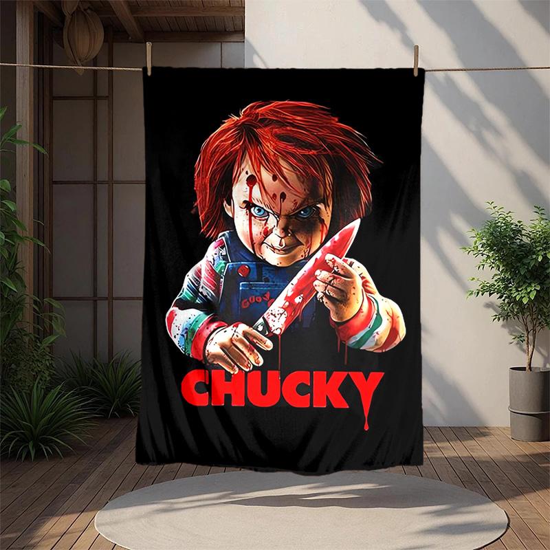 Chucky Flannel Blanket Soft Warm All-Season Throw, Design for Camping, Car Travel, Hiking Sofa, Bed, Office Perfect Gift for Parties