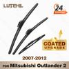 LUTEHIL Silikon Front- und Heckscheibenwischer-Set für Mitsubishi Outlander 2 2007 - 2012 2008 beschichtete Windschutzscheibenwischerblätter 24"+21"+12"
