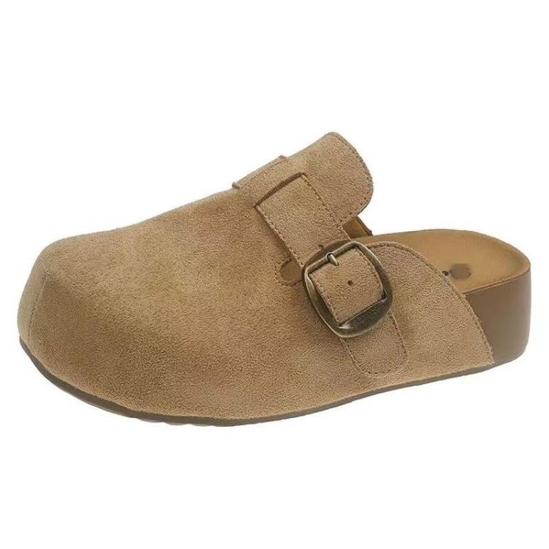 Halbschuhe faule ein Pedal herbst neu dicksohlige Tasche Kopf Hausschuhe Damen Oberbekleidung Damenschuhe