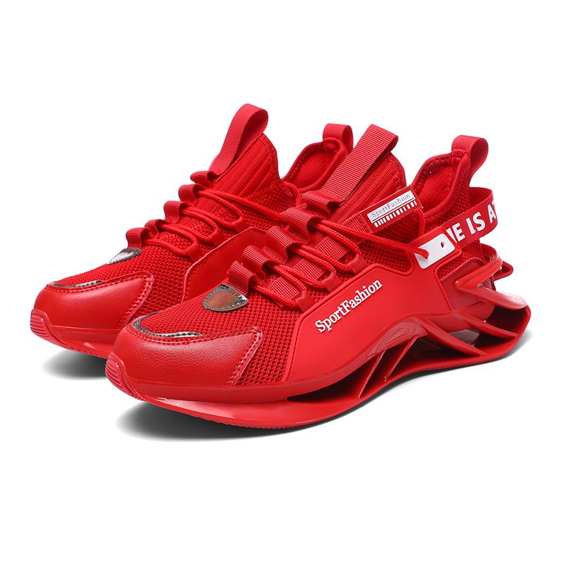 

Модная обувь Дышащие сетчатые бейсбольные кроссовки Корейские спортивные кроссовки с лезвиями Универсальные амортизирующие кроссовки для бега 46