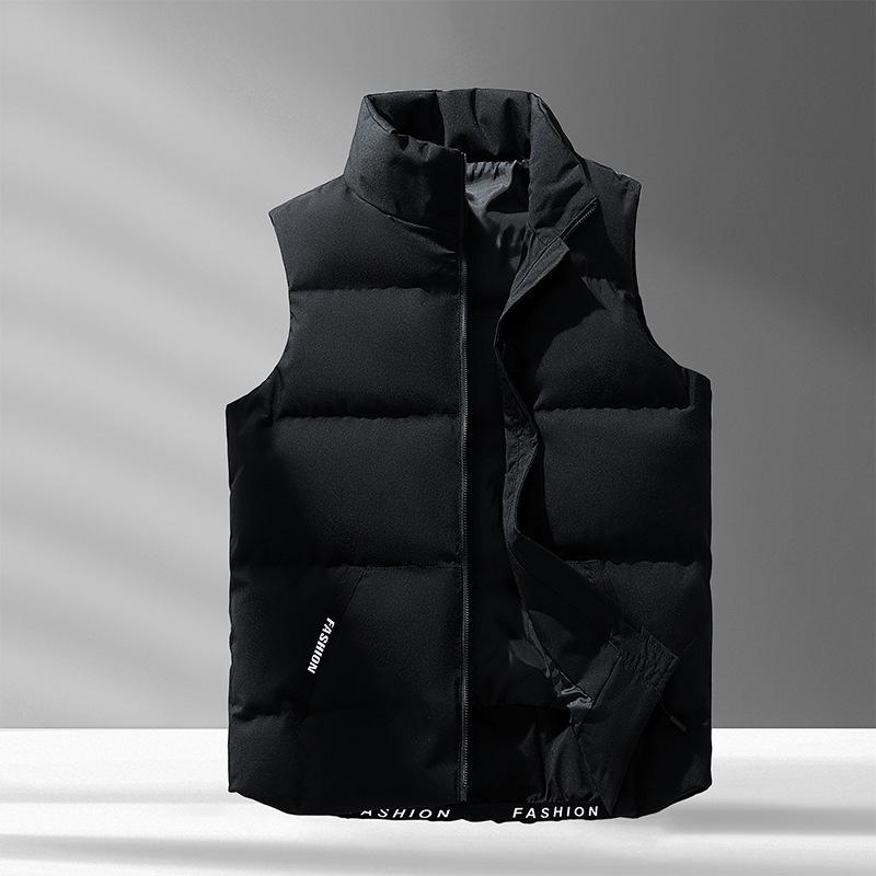 Trendy Men's Stand Collar Cotton Padded Vest - Autumn/Winter 2025