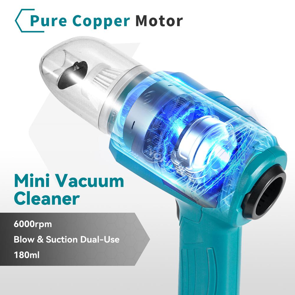 Strong Suction Mini Electric Vacuum Cleaner Wireless Handheld Home Cleaner Blower With 7 Nozzeles for 21V 18V Battery