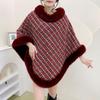 Korean-Style Women's Fur Collar Cashmere Cape: Autumn/Winter Knit Pullover Sweater Shawl