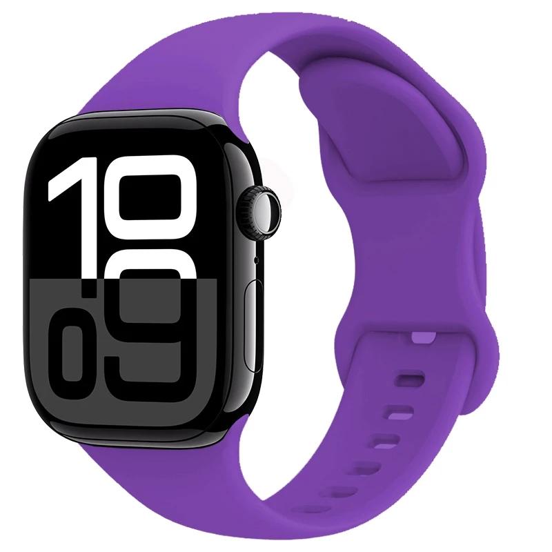 Silicone Strap for Apple Watch Band 45mm 41mm 44mm 40mm 49mm Series 10 46mm 42mm Bracelet for iWatch Ultra 9 8 7 6 5 4 SE2 Strap