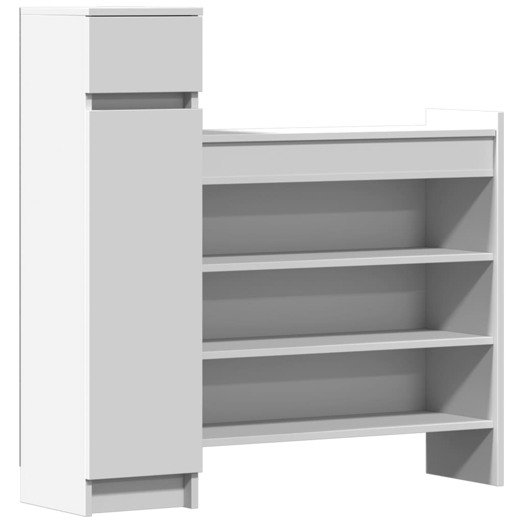 Shoe Cabinet White 100.5 x 28 x 100 cm Engineered Wood