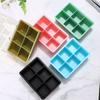 Food Grade Silicone Ice Grid Six Grid Square Ice Cube Mold with Lid Whiskey Ice Mold Dustproof and Odor-proof Ice Box