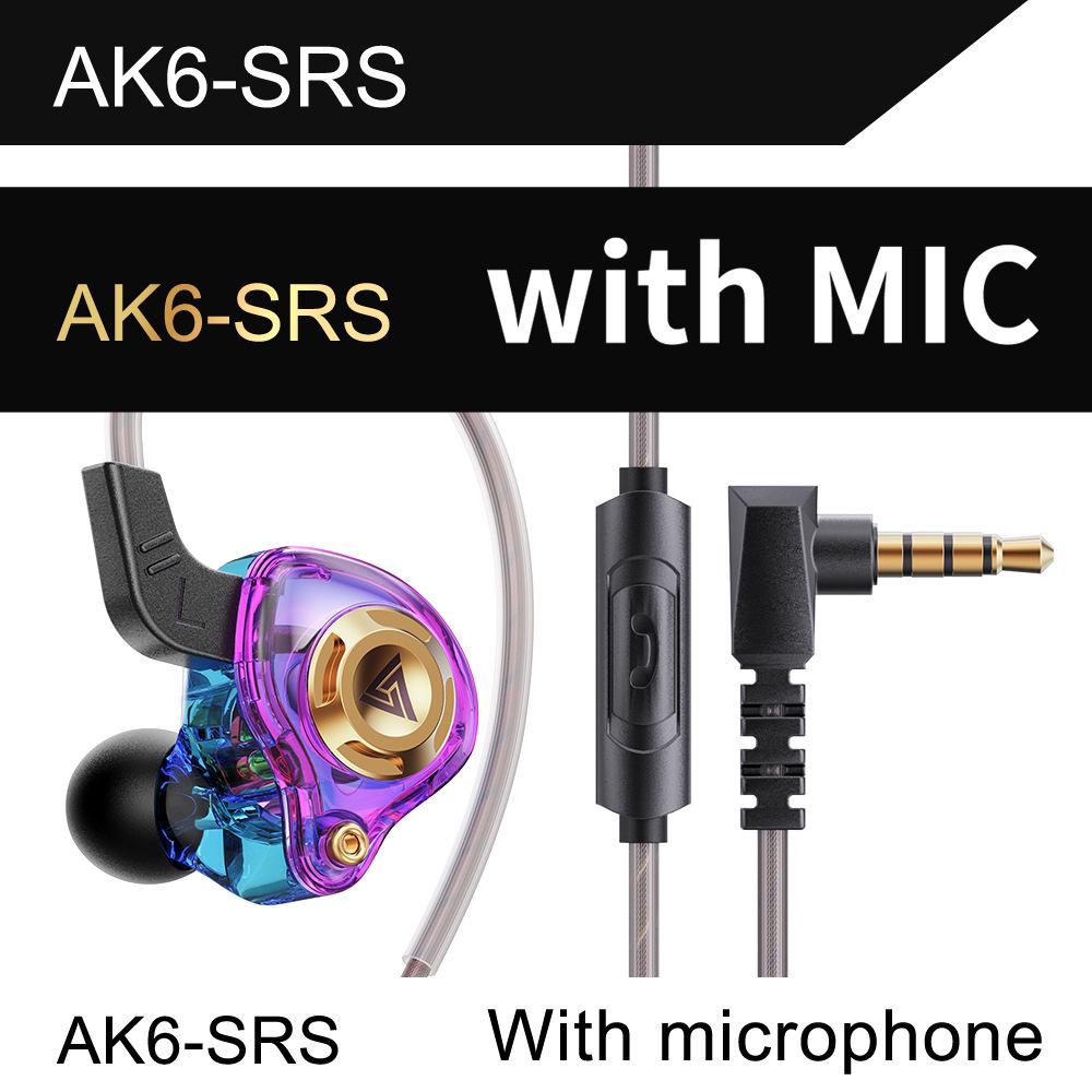 QKZ AK6 SRS In-Ear HiFi Earphones with Dynamic Drivers, Heavy Bass, In-line Control, and Wired for Sports