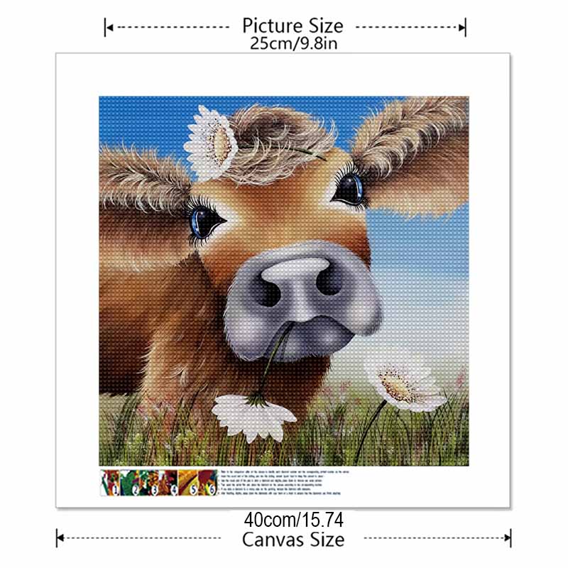 New Arrival 5D DIY Full Circle Diamond Painting "Ox" Embroidery Cross Stitch Home Decor Gift