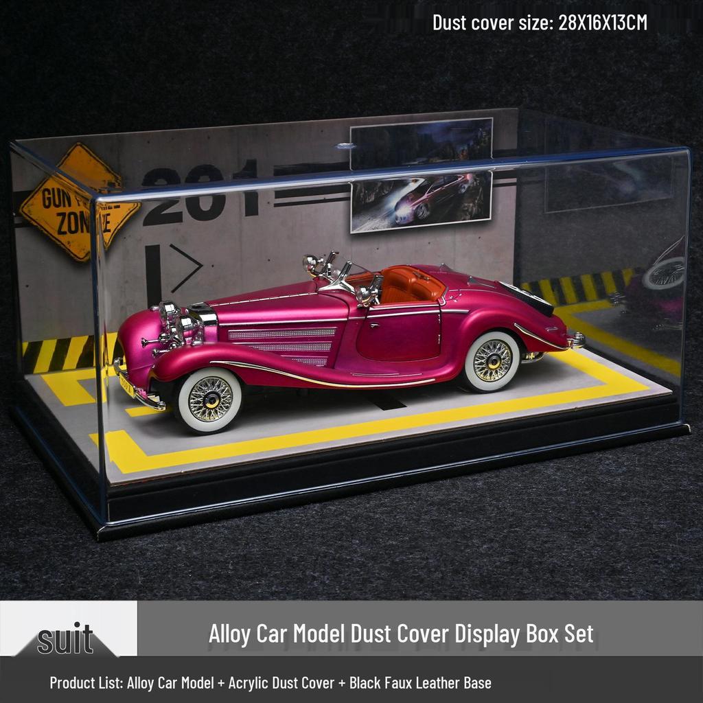 1/24 Mercedes-Benz 500K Modellauto aus Legierung mit Ton und Licht: Klassisches Retro-Ornament zum Zurückziehen, Geschenkbox zum Mittherbstfest