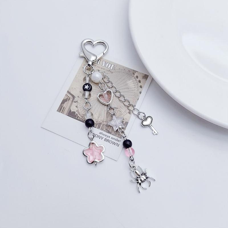 Stern Delfin Spinnen Anhänger Schlüsselanhänger Mode Y2K Charme Autoschlüsselanhänger Taschenanhänger