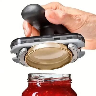 Adjustable Jar Opener for Weak Hands, Stainless Steel Manual Jar Lid Opener and Bottle Opener Tool, Jar Gripper Kitchen Gadgets