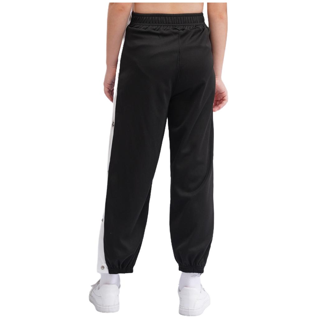 Boys Contrasting Stripe Sweatpants Side Split Press Button Pockets Casual Basketball Sport Trousers