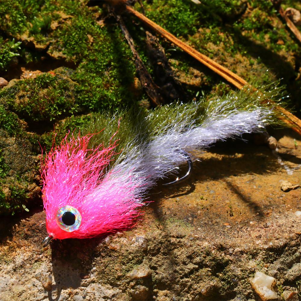 Bimoo Kinky Soft Synthetik Fliegenbinden Streamer Faser Köder Fisch Bleikopf Jig Bindematerial Rosa Chartreuse Rot Orange Gelb