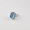 Schweizer Blautopas Edelstein 925 Sterlingsilber Schmuck Handgefertigter Designerring zum Geschenk RR-74-14