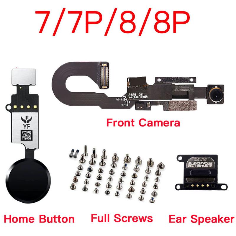 Inner LCD Parts Replacement For iPhone 7 8 Plus Front Camera Home Button Flex Cable Full Set Screws And Ear Speaker