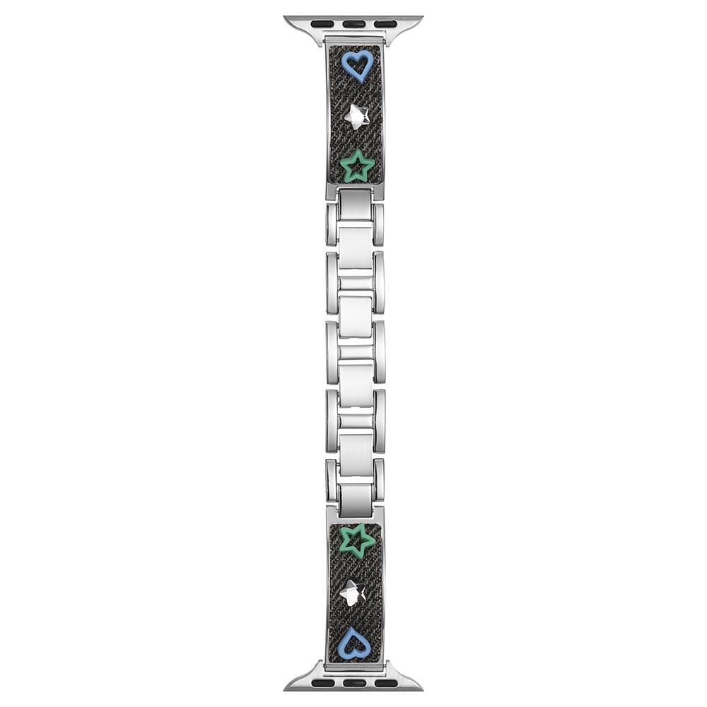 Denim Metal Strap for Apple Watch Series 10 9 8 7 SE 6 5 4 3 2 1 42mm 41mm 40mm 38mm Dopamine Rhinestone Watch Band