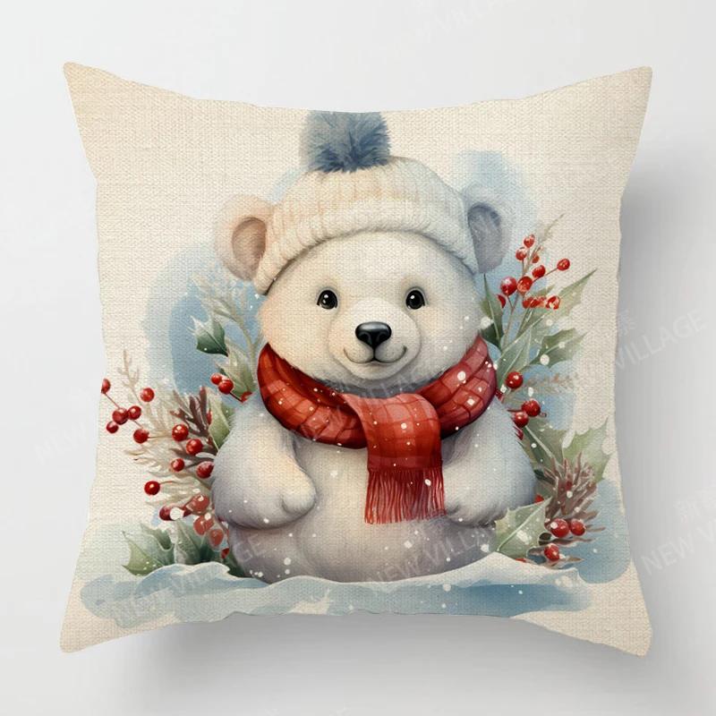 Dekoratives Kissen Wohnzimmerdeko Sofakissenbezug 40*40 40x40cm 60x60cm 45x45cm 50x50cm Pflanze Winter Frohe Weihnachten