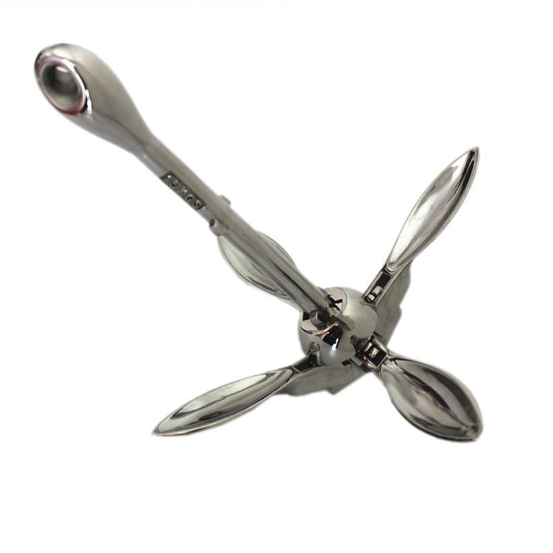 Marine Boat Yacht Accessories 1.5kg Boat Folding Grapnel Anchor 316 Stainless Steel 3.3Lb Anchor Marine Yacht