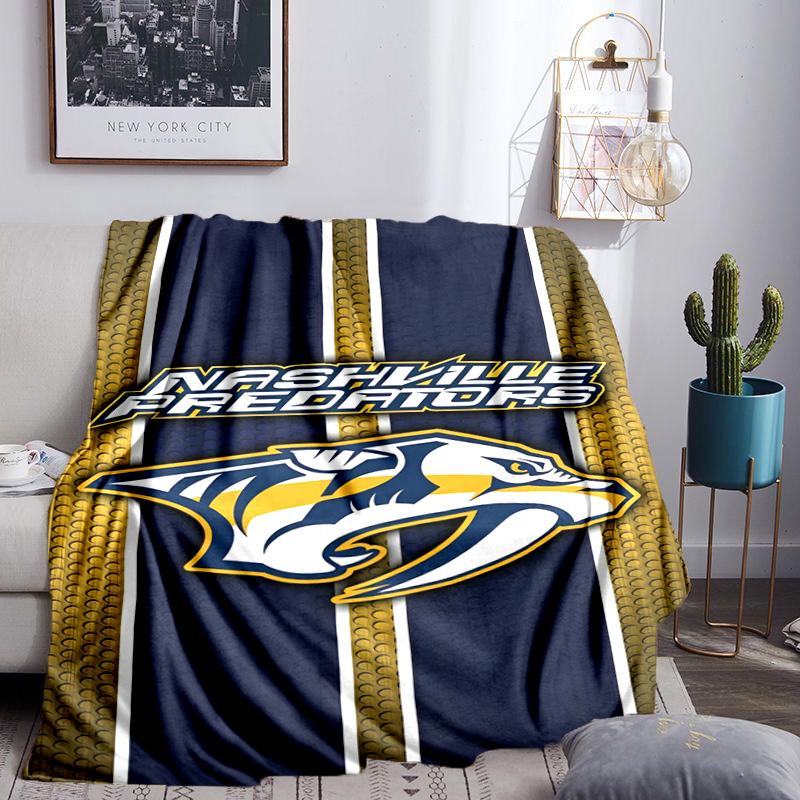 Nashville Hockey Team Throws Blanket Flannel Blankets Plush for Couch Bed Gifts for Men Women Travel picnic blanket Christmas fan gifts