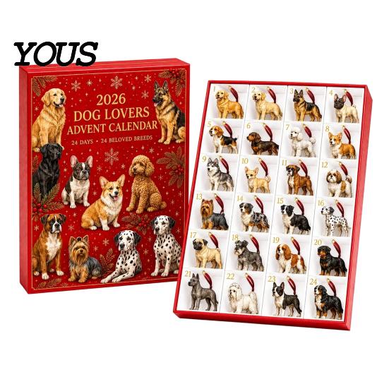 Weihnachtsgeschenk für Haustierbesitzer Thematischer Adventskalender 2026, 24 Tage Countdown mit 2026 Stück Mini 3D Katzen-Hunde-Ornamenten, Weihnachtsgeschenke Hausparty
