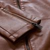 Veste en cuir de moto à col montant pour homme Cross2024: Mode Européenne & Américaine, Cuir Lavé