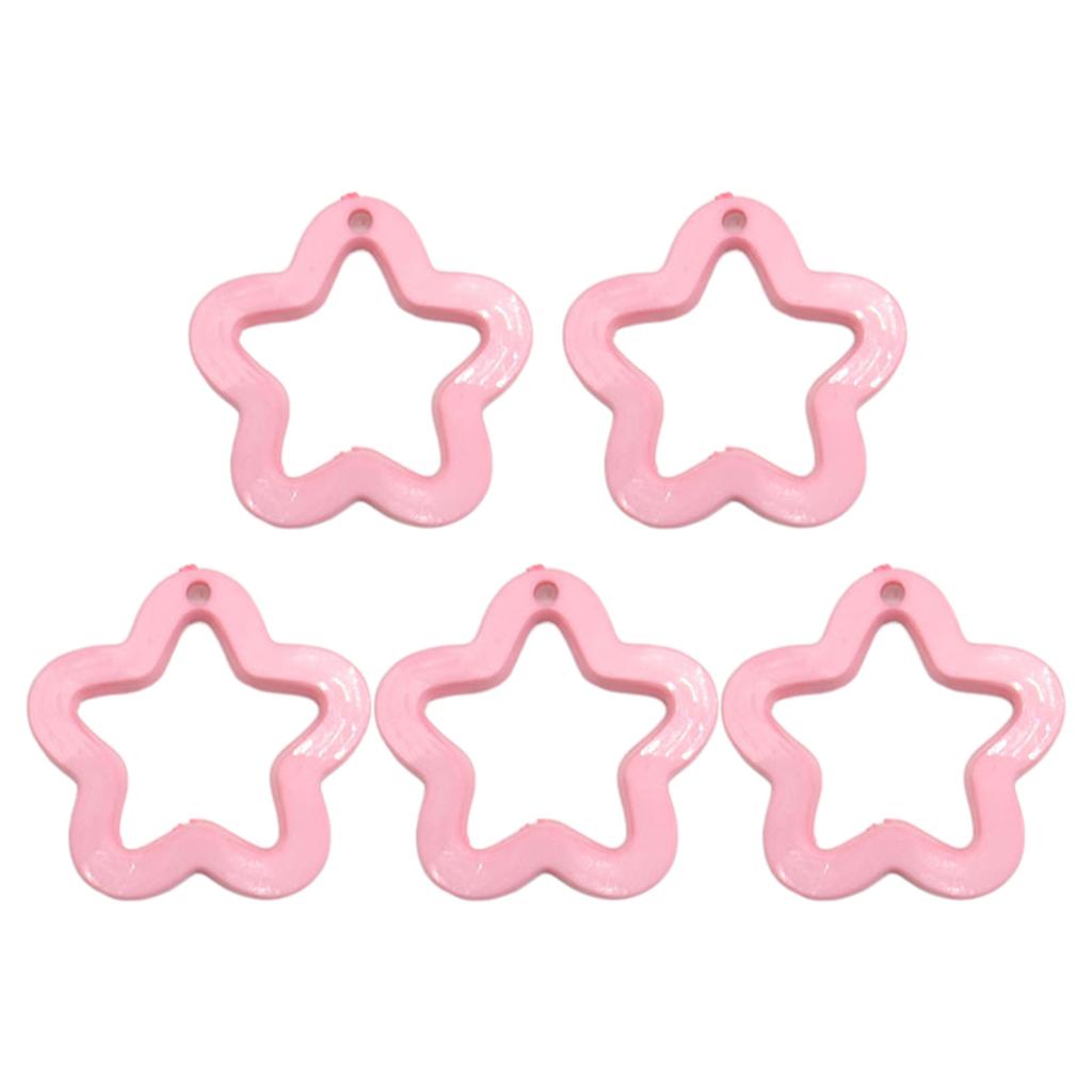 5pcs Acrylic Hollow Flower Charm Star Pendant Spacer Bead for DIY Earring Necklaces Bracelets Jewelry Making Findings