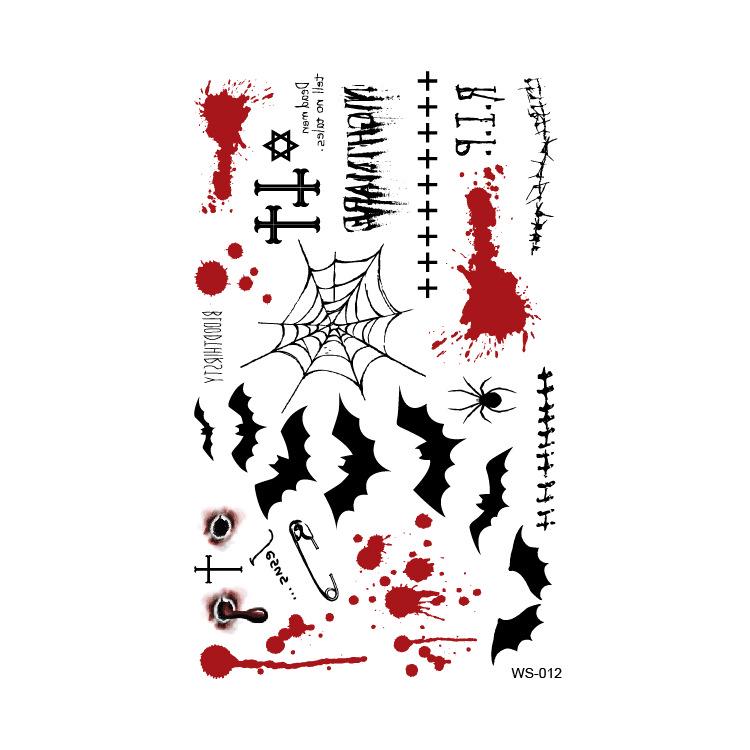 Wasserdichte realistische Halloween Horror Tattoo-Aufkleber