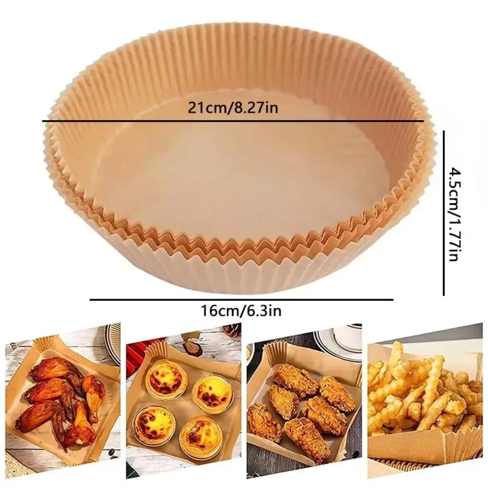 20/50/100 ks Jednorázový papír do horkovzdušné fritézy Nepřilnavý Vodotěsný Fritovací papír Olejuvzdorná Vložka na pečení pro parní hrnec Muffin Cupcake