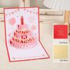 3D Stereo Birthday Card Color Birthday Cake Advanced Paper Carving Folding Blessing Card Birthday Gift Card