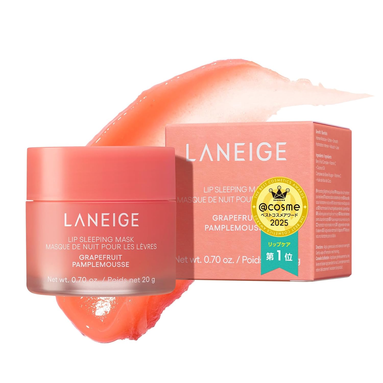 Laneige Ночная маска для губ Грейпфрут 20г Крем-бальзам Скраб Маска для губ Увлажняющая Корея