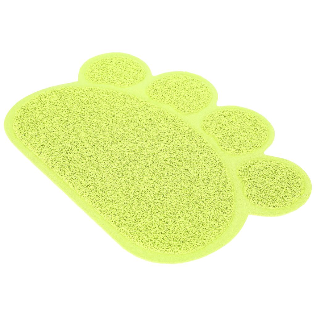 PVC-Katzenstreu-Matte, wasserdicht, rutschfest, Pfotenform, Futternapf, Tischset, Heimtierbedarf(Grüne Pfote