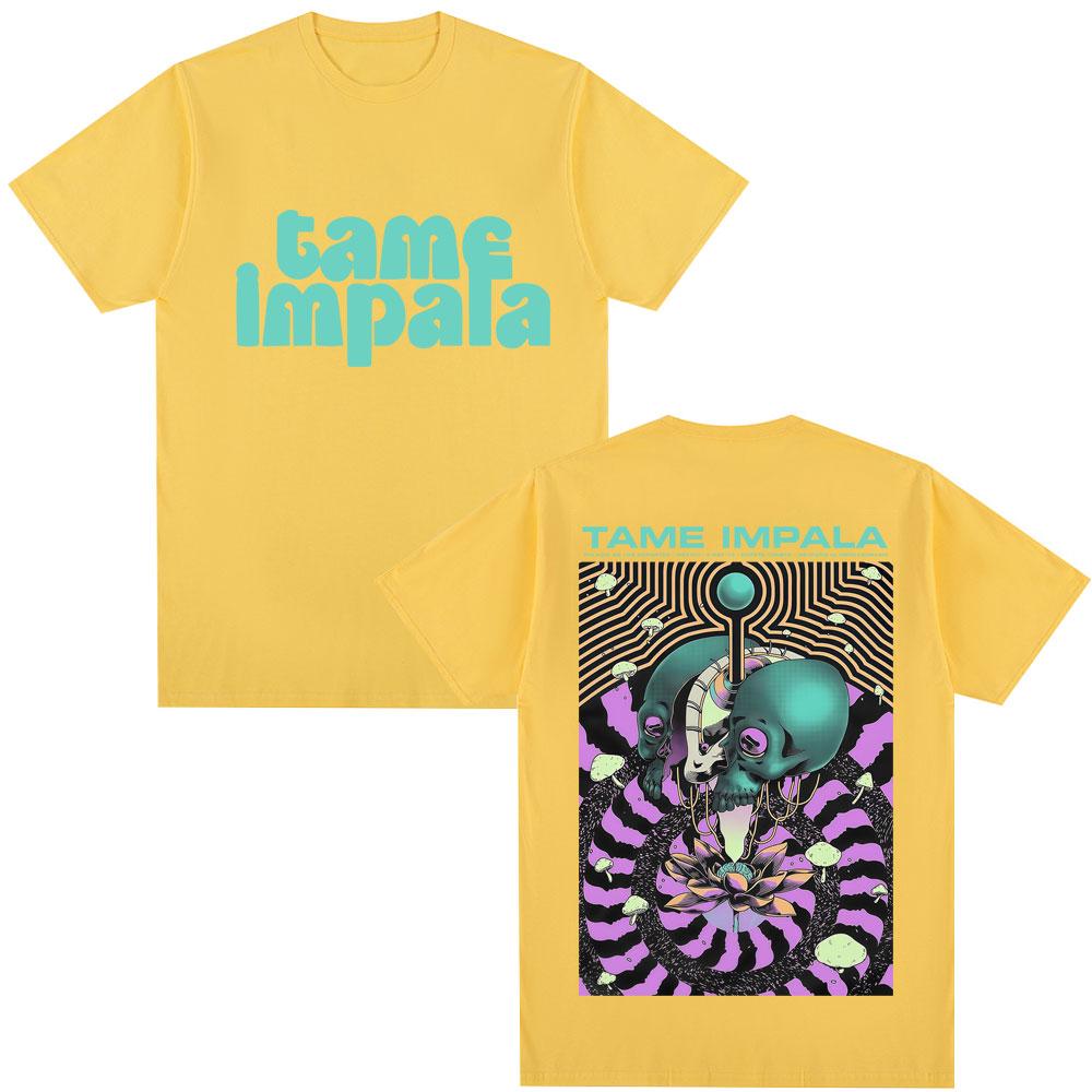 Vintage Rock Band Tame Impala T-shirt Men Women Harajuku Fashion Gothic T-shirts Oversized Casual Cotton T Shirt Male Streetwear
