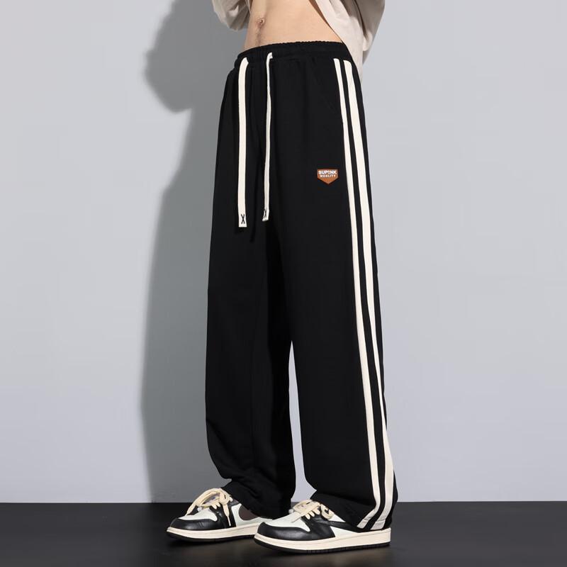 Men's Casual Striped Straight-Leg Pants