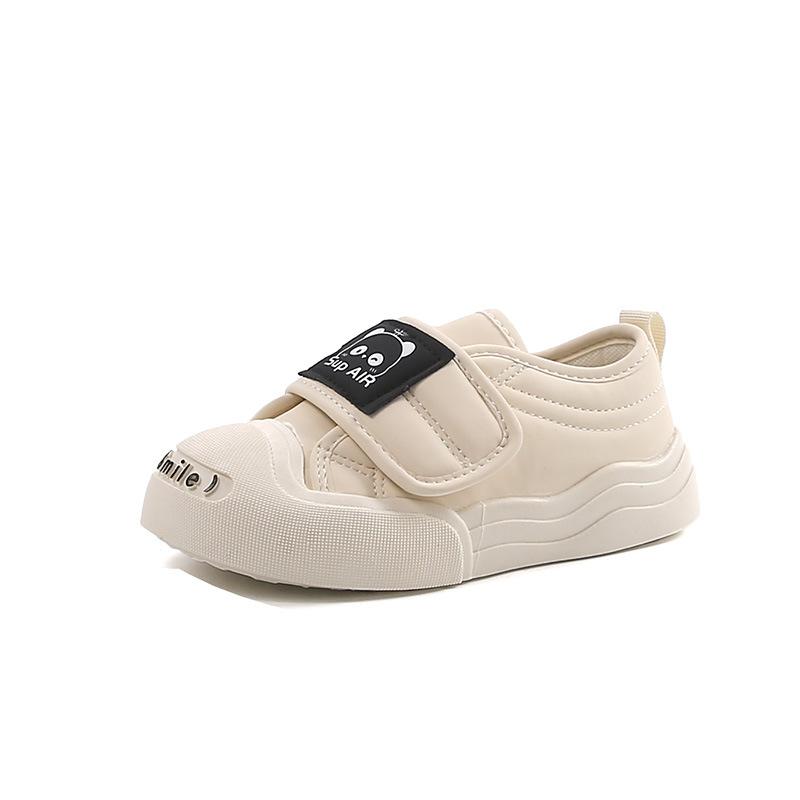 

Kids Canvas Shoes With Hook And Loop Closure Shell Head Casual Sneakers For Boys And Girls size 22