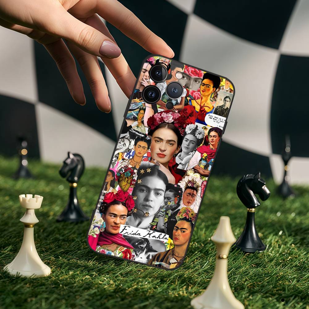 Fashion F-Frida K-KahlosS Silicone Anime Black Case For Iphone 17 Air 16 15 14 13 12 11 Pro Max Plus Basic