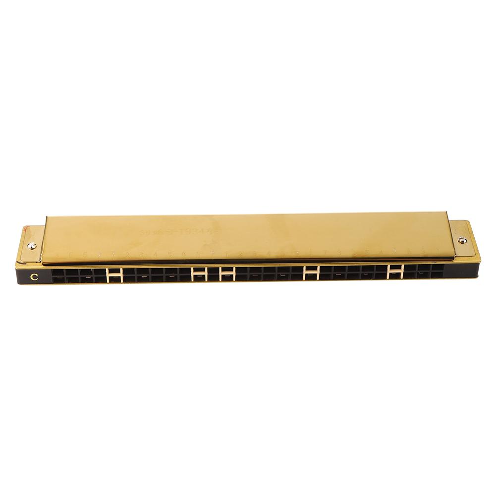 C Key Harmonica 28 Hole Wide Range Polyphony Type Stainless Steel ABS Material Mouth OrganGold
