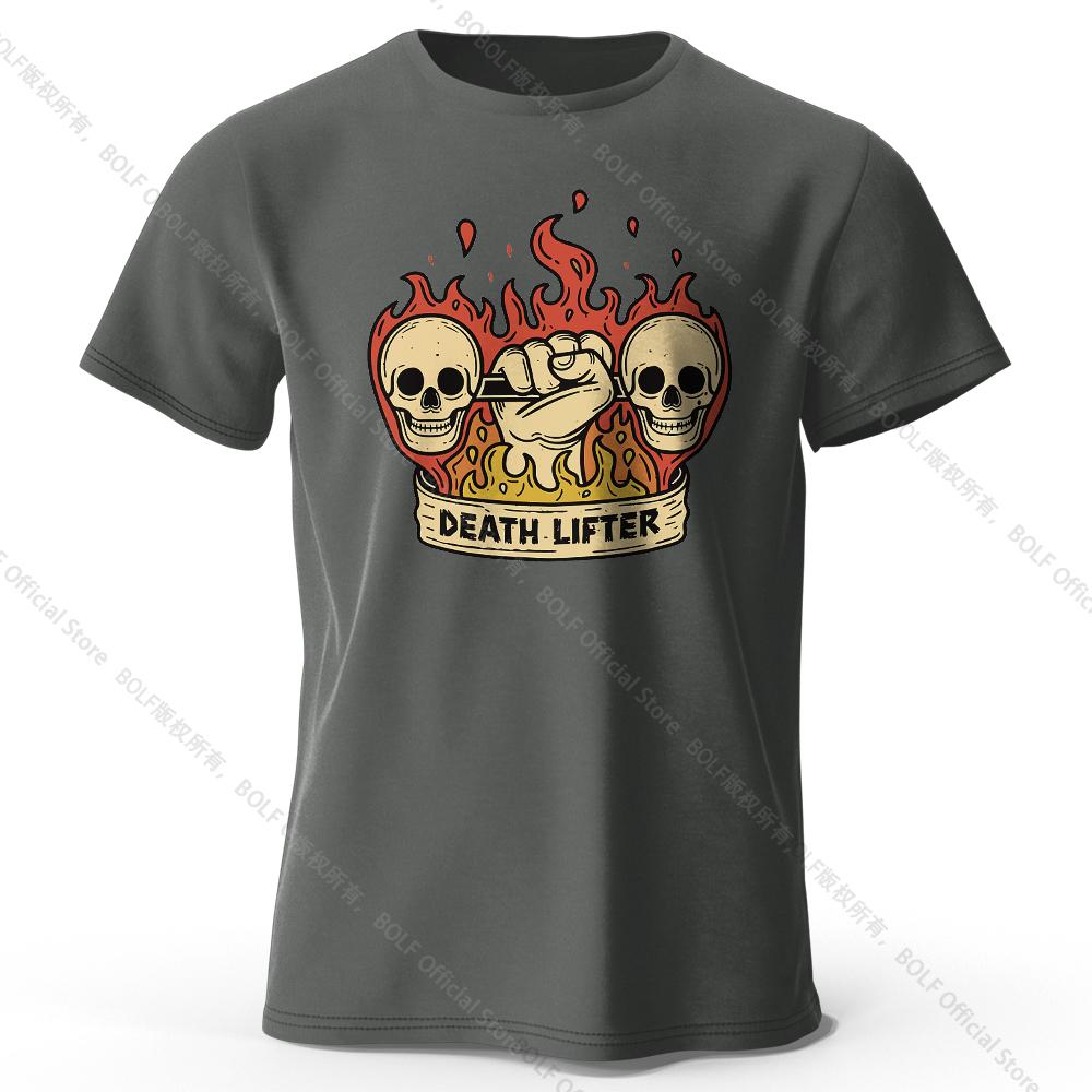 Heren Death Lifter Bedrukt T-shirt 100% Katoen Oversized Grappige Grafische T-shirts voor Heren Dames Zomer Tops