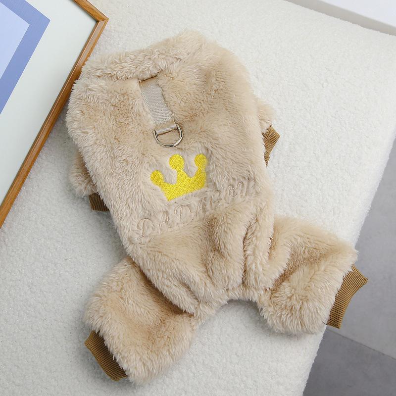 Pet Clothing Bi Xiong Teddy Small Dog Dog Clothing Can Be Traced Autumn and Winter Thickened Warm Four-legged Fleece Jacket