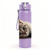 1PC Tiny Kitten Lying Pose 750ml Color Plastic Sports Water Bottle Leakproof Flip Straw Lid Suitable for Sports Office Home Use