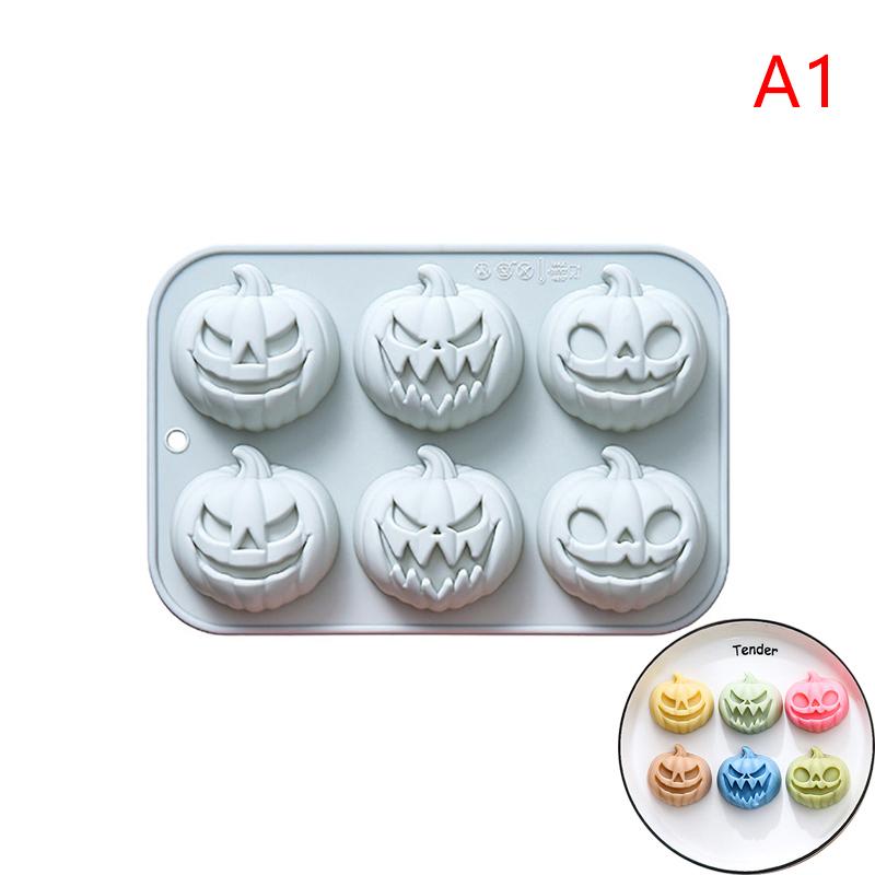 Halloween Pumpkin Theme Silicone Mold Ghost Pumpkin Baking Mold Diy Chocolate Candy Cookies Soap Cake Mould Halloween Decoration
