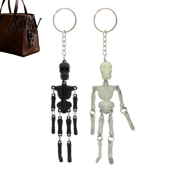 Skeleton Keychain Pendant Movable Joints Keychain, Glow-in-the-Dark Keyring for Bag Charm Halloween, Handbag Backpack Purse Men Women
