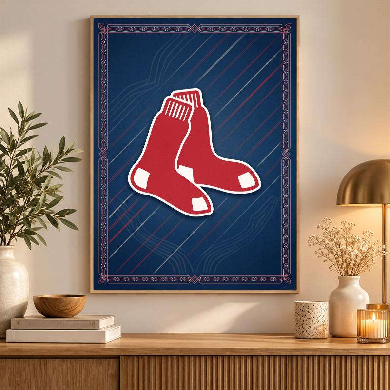 Boston Red Sox Diamond Painting Kit 5D Full Drill DIY Diamond Mosaic Wall Art Home Decor