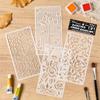 4pc/set Stencil Template Floral Pattern Design Hollow-out Drawing for Spray Painting Coloring Handwritten Posters Crafts Journal