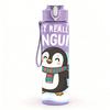 1PC Cute Penguin Winter Cartoon Print 750ml Color Plastic Sports Water Bottle Leakproof Flip Straw Lid Suitable for Sports Office Home Use