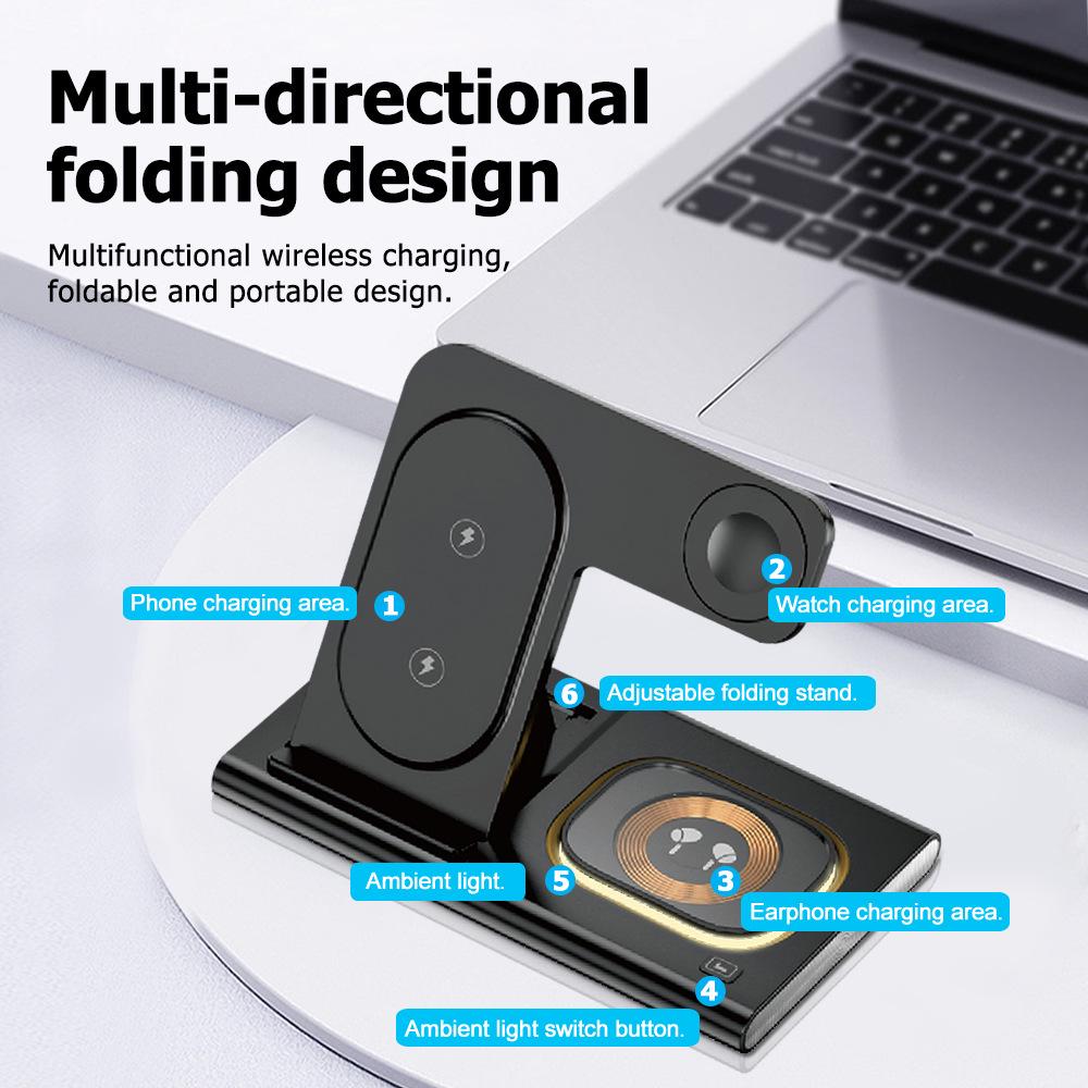 Top-Selling 3-in-1 Multifunctional Wireless Charger with Fast Charging Support