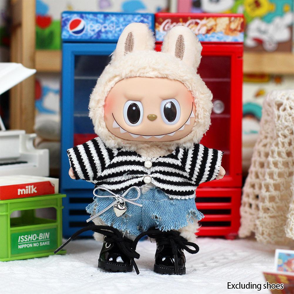 For 17cm Labubu Doll Clothes Fashion Clothes Hoodies Doll Clothes Hoodies Dolls Accessories Cute Decoration Little Cloths